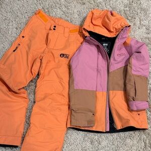 Picture Organic Kids Raincoat and Pants Set - Purple and Orange